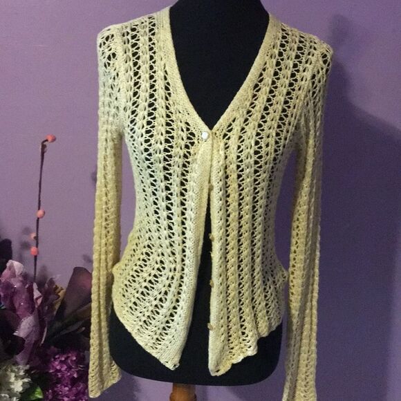 Evelyn & Arthur Crocheted cardigan size medium. NWT - Picture 5 of 10